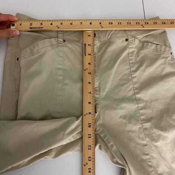 Chicos Ankle Pants Womens 1 US Medium Elastic Waist Tapered Slim Leg Tan - Picture 8 of 9